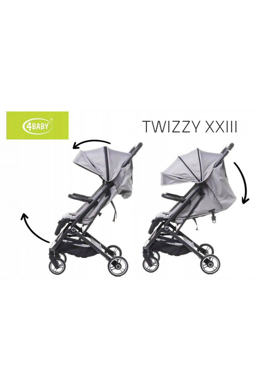 Дитяча прогулянкова коляска 4BABY Twizzy grey