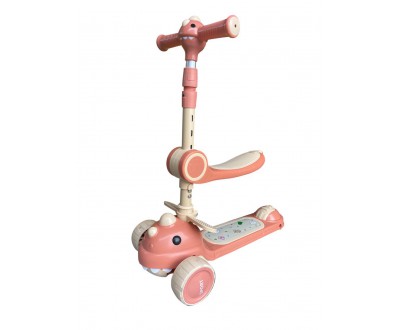 Самокат 616 Dino 2в1 pink