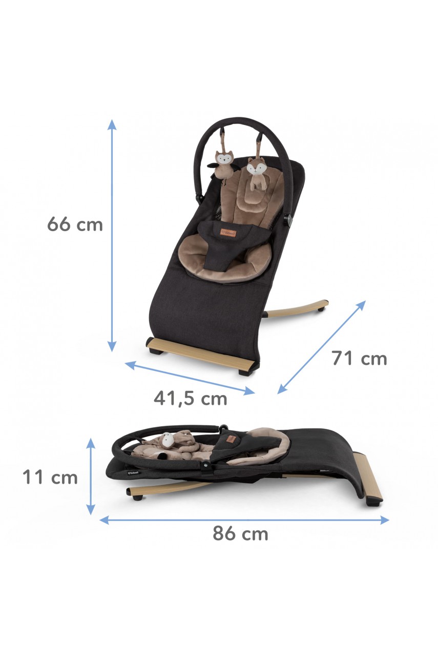 Шезлонг Kidwell Rubi black/gold Wooden