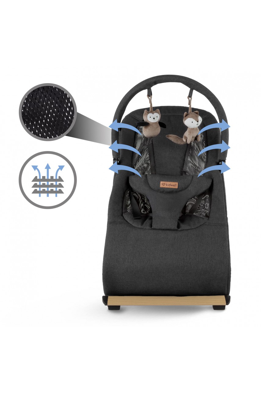 Шезлонг Kidwell Rubi black/gold Wooden