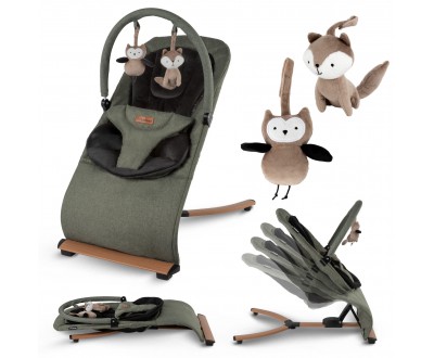 Шезлонг Kidwell Rubi green/black wooden