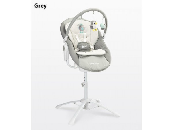 Детская качель, шезлонг, стульчик для кормления Caretero Kivi 3 в 1 grey